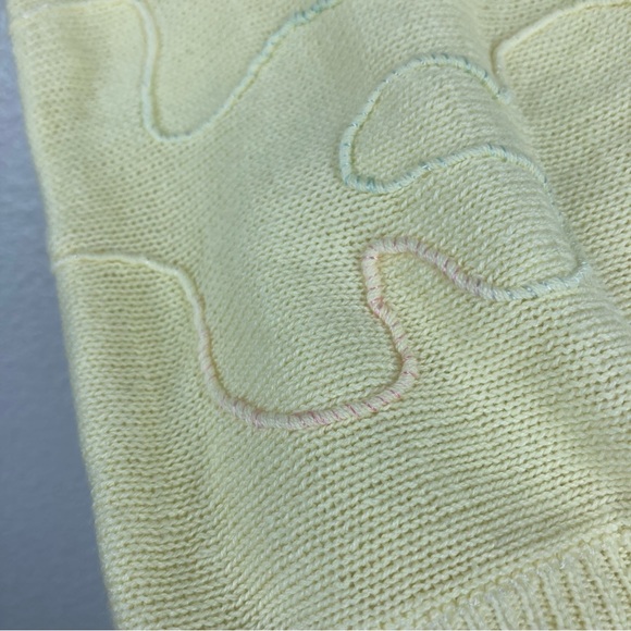 Vintage 80s Rochelle California Cottagecore Short Sleeve Sweater Small Yellow - Picture 5 of 14